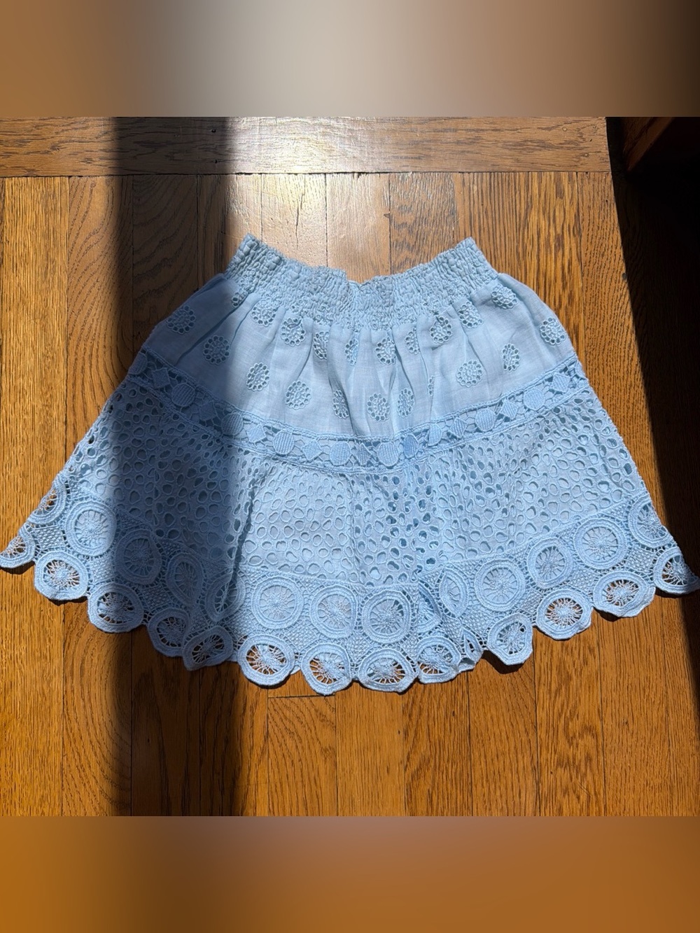 Like New - Queen Moda Positano baby blue mini skirt (S)
